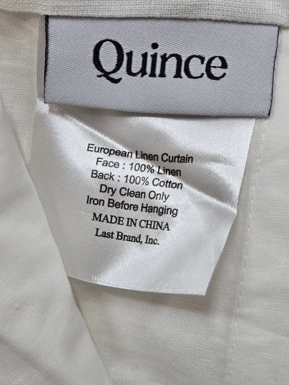 NWT QUINCE Set Of 2 48x96 European Linen Curtains White 9512